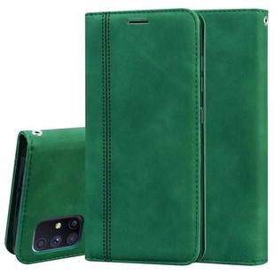For Samsung Galaxy M51 Frosted Business Magnetic Horizontal Flip PU Leather Case with Holder & Card Slot & Lanyard(Green)