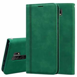 For Xiaomi Redmi 9 Frosted Business Magnetic Horizontal Flip PU Leather Case with Holder & Card Slot & Lanyard(Green)