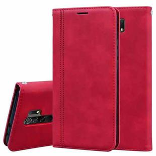 For Xiaomi Redmi 9 Frosted Business Magnetic Horizontal Flip PU Leather Case with Holder & Card Slot & Lanyard(Red)