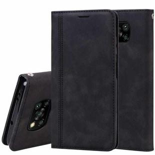 For Xiaomi Poco X3 NFC Frosted Business Magnetic Horizontal Flip PU Leather Case with Holder & Card Slot & Lanyard(Black)