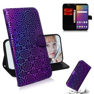 For LG Stylo 5 Solid Color Colorful Magnetic Buckle Horizontal Flip PU Leather Case with Holder & Card Slots & Wallet & Lanyard(Purple)