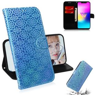 For LG W10 Solid Color Colorful Magnetic Buckle Horizontal Flip PU Leather Case with Holder & Card Slots & Wallet & Lanyard(Blue)
