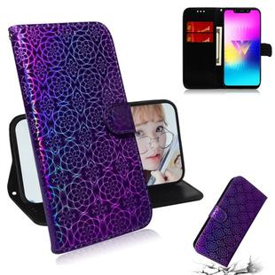 For LG W10 Solid Color Colorful Magnetic Buckle Horizontal Flip PU Leather Case with Holder & Card Slots & Wallet & Lanyard(Purple)