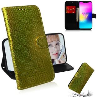 For LG W10 Solid Color Colorful Magnetic Buckle Horizontal Flip PU Leather Case with Holder & Card Slots & Wallet & Lanyard(Gold)