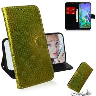 For Google Pixel 3A XL Solid Color Colorful Magnetic Buckle Horizontal Flip PU Leather Case with Holder & Card Slots & Wallet & Lanyard(Gold)
