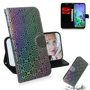 For Google Pixel 3A XL Solid Color Colorful Magnetic Buckle Horizontal Flip PU Leather Case with Holder & Card Slots & Wallet & Lanyard(Silver)