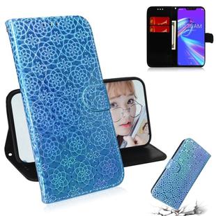 For Asus Zenfone Max (M2) ZB633KL Solid Color Colorful Magnetic Buckle Horizontal Flip PU Leather Case with Holder & Card Slots & Wallet & Lanyard(Blue)