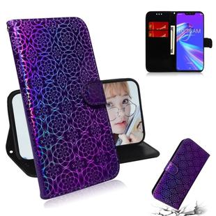 For Asus Zenfone Max (M2) ZB633KL Solid Color Colorful Magnetic Buckle Horizontal Flip PU Leather Case with Holder & Card Slots & Wallet & Lanyard(Purple)