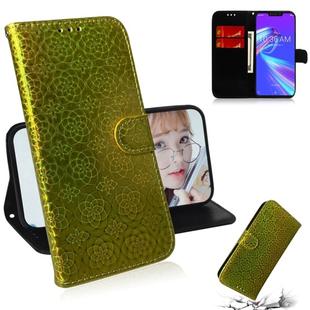 For Asus Zenfone Max (M2) ZB633KL Solid Color Colorful Magnetic Buckle Horizontal Flip PU Leather Case with Holder & Card Slots & Wallet & Lanyard(Gold)