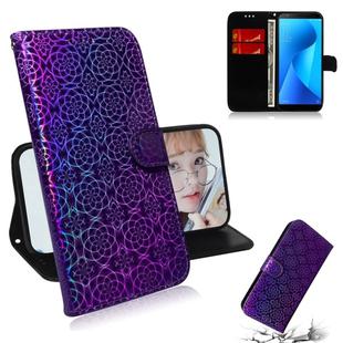 For Zenfone Max Plus (M1) ZB570TL Solid Color Colorful Magnetic Buckle Horizontal Flip PU Leather Case with Holder & Card Slots & Wallet & Lanyard(Purple)
