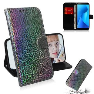 For Zenfone Max Plus (M1) ZB570TL Solid Color Colorful Magnetic Buckle Horizontal Flip PU Leather Case with Holder & Card Slots & Wallet & Lanyard(Silver)