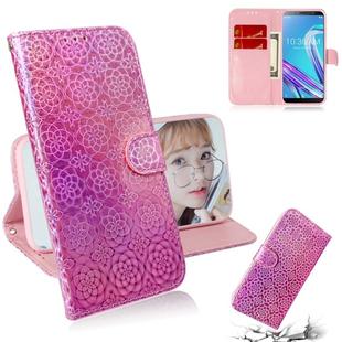 For Zenfone Max Pro (M1) ZB601KL Solid Color Colorful Magnetic Buckle Horizontal Flip PU Leather Case with Holder & Card Slots & Wallet & Lanyard(Pink)