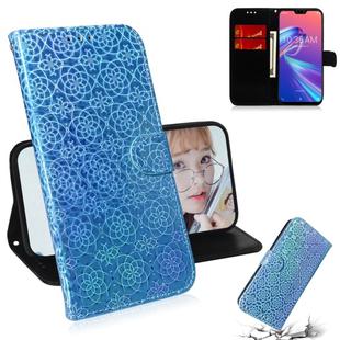 For Zenfone Max Pro (M2) ZB631KL Solid Color Colorful Magnetic Buckle Horizontal Flip PU Leather Case with Holder & Card Slots & Wallet & Lanyard(Blue)