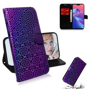 For Zenfone Max Pro (M2) ZB631KL Solid Color Colorful Magnetic Buckle Horizontal Flip PU Leather Case with Holder & Card Slots & Wallet & Lanyard(Purple)