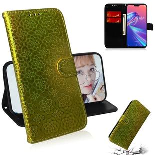 For Zenfone Max Pro (M2) ZB631KL Solid Color Colorful Magnetic Buckle Horizontal Flip PU Leather Case with Holder & Card Slots & Wallet & Lanyard(Gold)