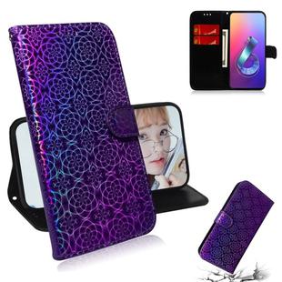 For Asus Zenfone 6 ZS630KL Solid Color Colorful Magnetic Buckle Horizontal Flip PU Leather Case with Holder & Card Slots & Wallet & Lanyard(Purple)