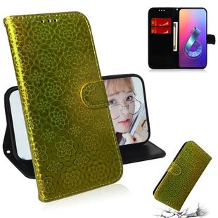 For Asus Zenfone 6 ZS630KL Solid Color Colorful Magnetic Buckle Horizontal Flip PU Leather Case with Holder & Card Slots & Wallet & Lanyard(Gold)
