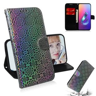 For Asus Zenfone 6 ZS630KL Solid Color Colorful Magnetic Buckle Horizontal Flip PU Leather Case with Holder & Card Slots & Wallet & Lanyard(Silver)