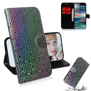 For Sony Xperia 10 Solid Color Colorful Magnetic Buckle Horizontal Flip PU Leather Case with Holder & Card Slots & Wallet & Lanyard(Silver)