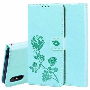 For Xiaomi Redmi 9A Rose Embossed Horizontal Flip PU Leather Case with Holder & Card Slots & Wallet(Green)