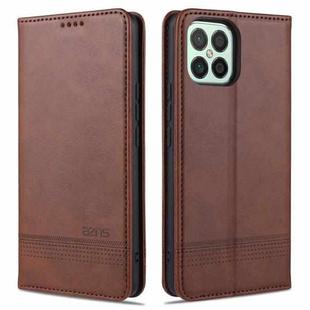 For Huawei Nova 8 SE AZNS Magnetic Calf Texture Horizontal Flip Leather Case with Card Slots & Holder & Wallet(Dark Brown)