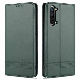 For OPPO K7 / Reno3 5G AZNS Magnetic Calf Texture Horizontal Flip Leather Case with Card Slots & Holder & Wallet(Green)