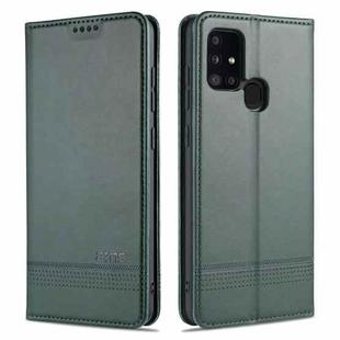 For Samsung Galaxy M31 AZNS Magnetic Calf Texture Horizontal Flip Leather Case with Card Slots & Holder & Wallet(Green)