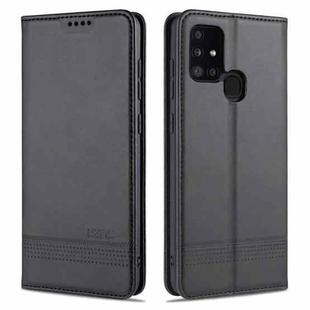 For Samsung Galaxy M31 AZNS Magnetic Calf Texture Horizontal Flip Leather Case with Card Slots & Holder & Wallet(Black)