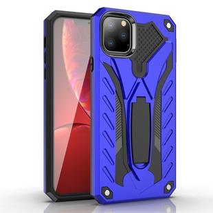 For iPhone 11 Shockproof TPU + PC Protective Case with Holder(Blue)