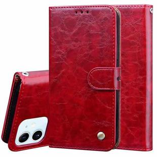 For iPhone 12 mini Business Style Oil Wax Texture Horizontal Flip Leather Case with Holder & Card Slots & Wallet (Red)