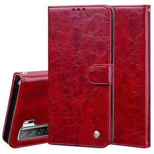 For Huawei Nova 7 SE / Honor 30S (Russian Version) Business Style Oil Wax Texture Horizontal Flip Leather Case with Holder & Card Slots & Wallet(Red)