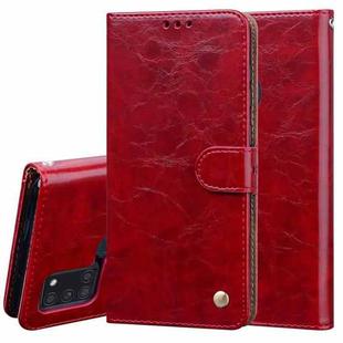 For Huawei P Smart 2020 Business Style Oil Wax Texture Horizontal Flip Leather Case with Holder & Card Slots & Wallet(Red)