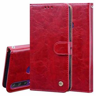 For Huawei Y6P 2020 Business Style Oil Wax Texture Horizontal Flip Leather Case with Holder & Card Slots & Wallet(Red)