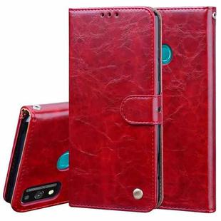 For Huawei Honor 9X Lite Business Style Oil Wax Texture Horizontal Flip Leather Case with Holder & Card Slots & Wallet(Red)