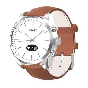 T4W 0.49 inch OLED Screen 30m Waterproof Smart Quartz Watch, Support Sleep Monitor / Heart Rate Monitor / Blood Pressure Monitor, Style: Leather Strap(Brown)