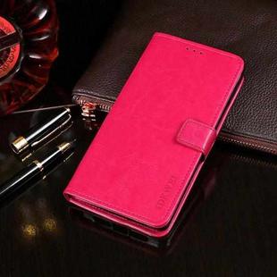 For HTC Desire 20+ idewei Crazy Horse Texture Horizontal Flip Leather Case with Holder & Card Slots & Wallet(Rose Red)