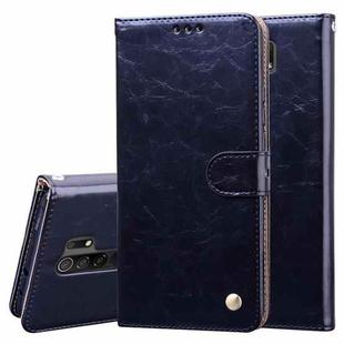 For Xiaomi Redmi 9 Business Style Oil Wax Texture Horizontal Flip Leather Case, with Holder & Card Slots & Wallet(Black)