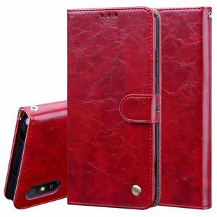 For Xiaomi Redmi 9A Business Style Oil Wax Texture Horizontal Flip Leather Case, with Holder & Card Slots & Wallet(Red)