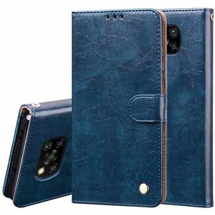 For Xiaomi Poco X3 NFC Business Style Oil Wax Texture Horizontal Flip Leather Case, with Holder & Card Slots & Wallet(Blue)