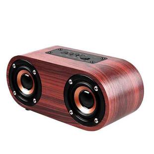 Q8 Bluetooth 4.2 Classic Wooden Double Horns Bluetooth Speaker(Red Wood Texture)