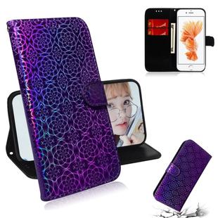 For iPhone 6 & 6s Solid Color Colorful Magnetic Buckle Horizontal Flip PU Leather Case with Holder & Card Slots & Wallet & Lanyard(Purple)