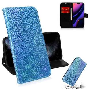 For iPhone 11 Pro Max Solid Color Colorful Magnetic Buckle Horizontal Flip PU Leather Case with Holder & Card Slots & Wallet & Lanyard(Blue)