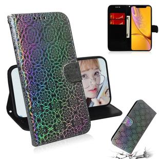 For iPhone XS Max Solid Color Colorful Magnetic Buckle Horizontal Flip PU Leather Case with Holder & Card Slots & Wallet & Lanyard(Silver)
