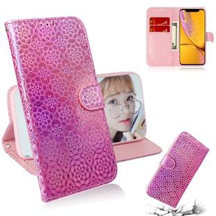 For iPhone XS Max Solid Color Colorful Magnetic Buckle Horizontal Flip PU Leather Case with Holder & Card Slots & Wallet & Lanyard(Pink)