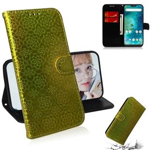 For Xiaomi Redmi 6 Pro Solid Color Colorful Magnetic Buckle Horizontal Flip PU Leather Case with Holder & Card Slots & Wallet & Lanyard(Gold)