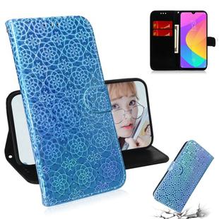 For Xiaomi Mi A3 / CC9e Solid Color Colorful Magnetic Buckle Horizontal Flip PU Leather Case with Holder & Card Slots & Wallet & Lanyard(Blue)