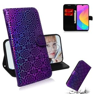 For Xiaomi Mi CC9 Solid Color Colorful Magnetic Buckle Horizontal Flip PU Leather Case with Holder & Card Slots & Wallet & Lanyard(Purple)