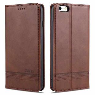 AZNS Magnetic Calf Texture Horizontal Flip Leather Case with Card Slots & Holder & Wallet For iPhone 6(Dark Brown)