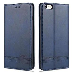 AZNS Magnetic Calf Texture Horizontal Flip Leather Case with Card Slots & Holder & Wallet For iPhone 6(Dark Blue)