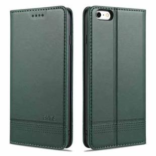 AZNS Magnetic Calf Texture Horizontal Flip Leather Case with Card Slots & Holder & Wallet For iPhone 6(Dark Green)
